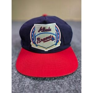 Vintage‎ 90s Atlanta Braves Snapback Hat OSFA Drew Pearson Navy Red Green Bottom